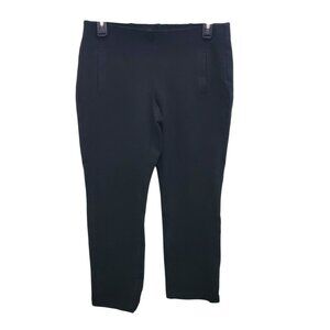Chico's Petite Black Stretch Flat‎ Front Cropped Casual Ponte Pants Size 0P (4P)